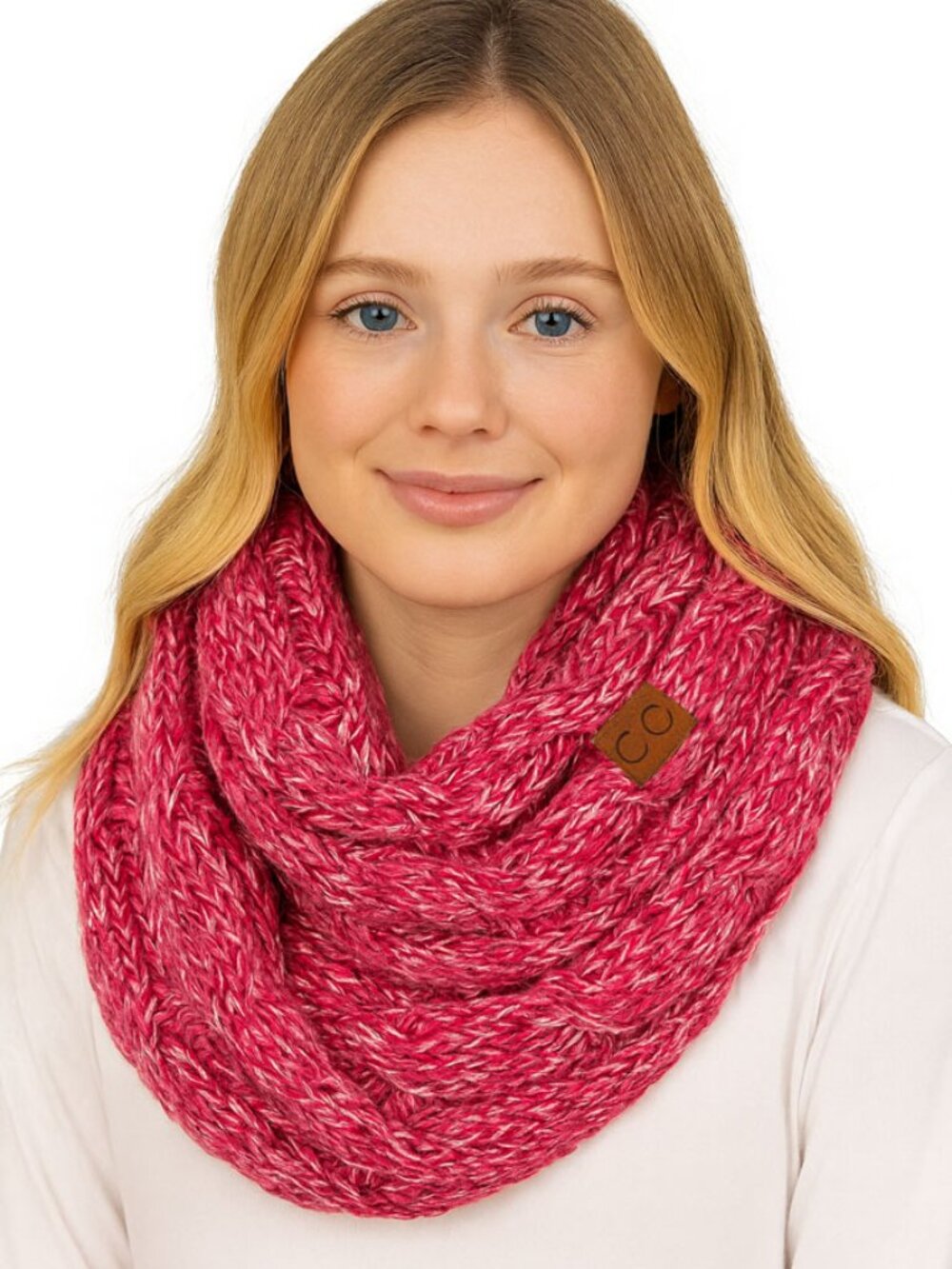 C.C Four Tone Knit Neck Warmer Infinity Scarf
